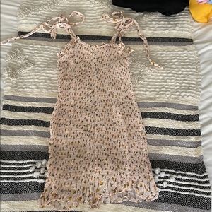 Free people mini bodycon dress with tie straps